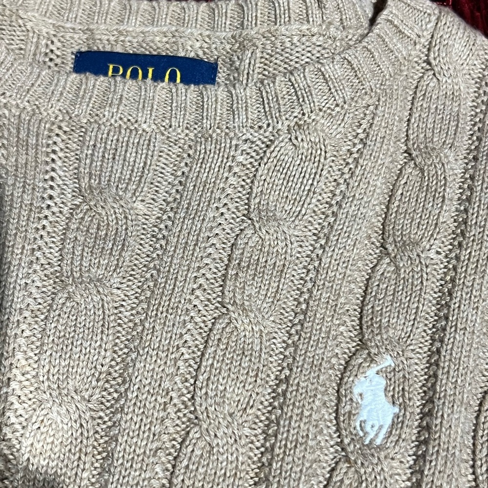Polo by Ralph Lauren Beige Cable Knit Sweater